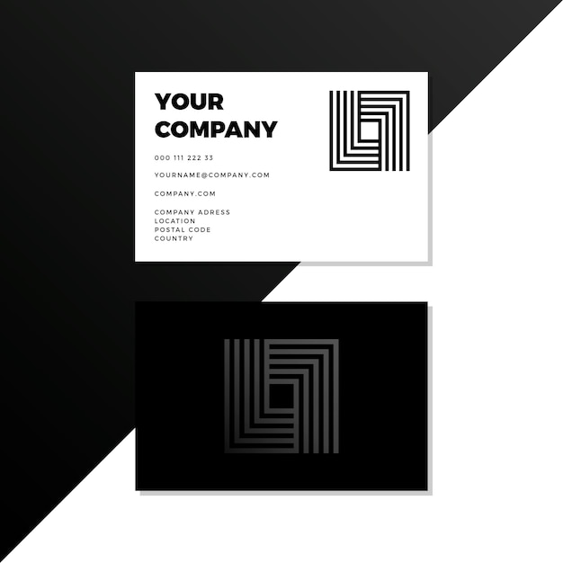 Free vector square shaped monochrome business cards