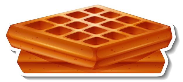 Square waffle sticker on white background
