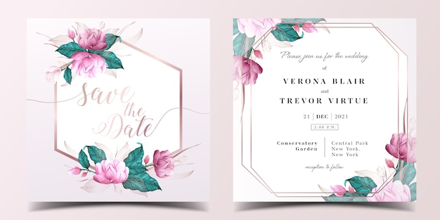 Square wedding invitation card