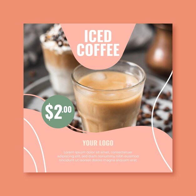 squared flyer template for coffee shop