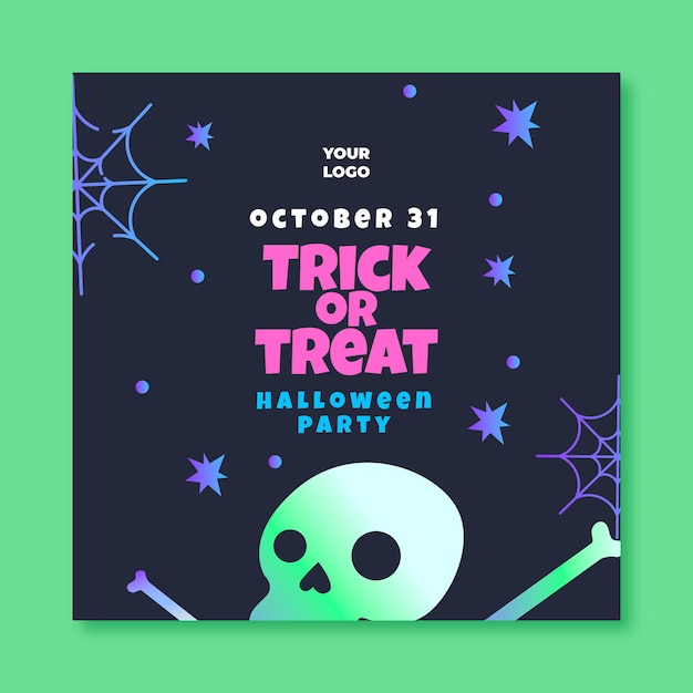 Free vector squared flyer template for halloween