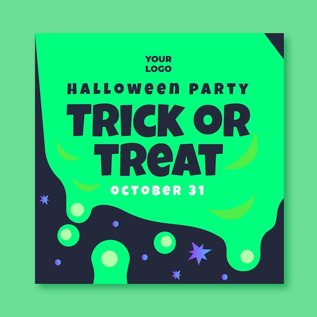 Free vector squared flyer template for halloween