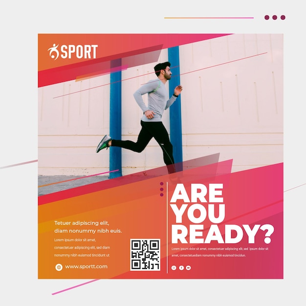 Free vector squared flyer template for sports activity