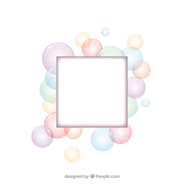 Free vector squared frame with bubbles