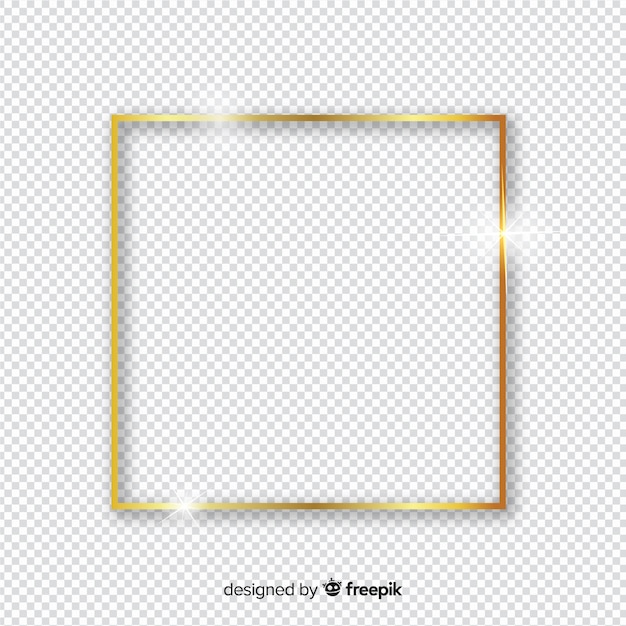 Free vector squared realistic golden frame