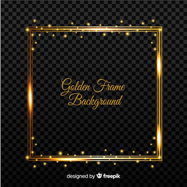 Free vector squared realistic golden frame