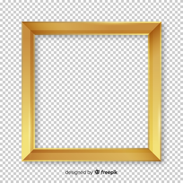 Squared realistic golden frame