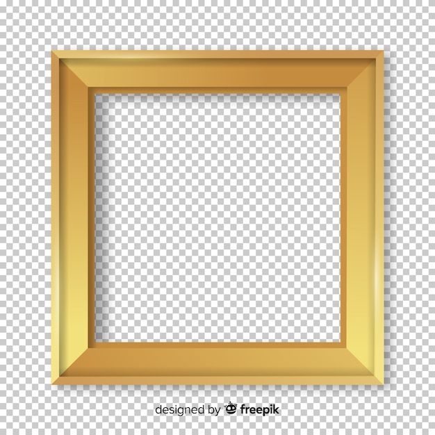 Free vector squared realistic golden frame