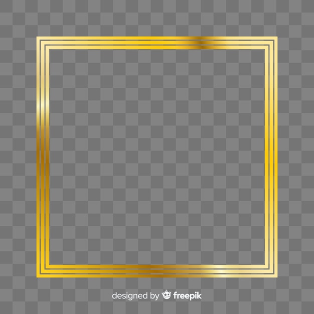 Free vector squared realistic golden frame