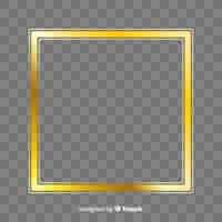 Free vector squared realistic golden frame