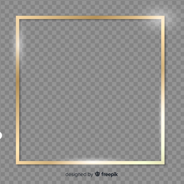 Free vector squared realistic golden frame