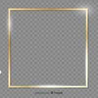 Free vector squared realistic golden frame