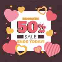 Free vector squared valentine's day sale banner