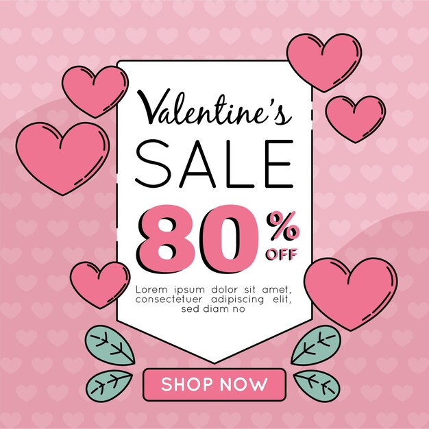 Squared valentine's day sale banner