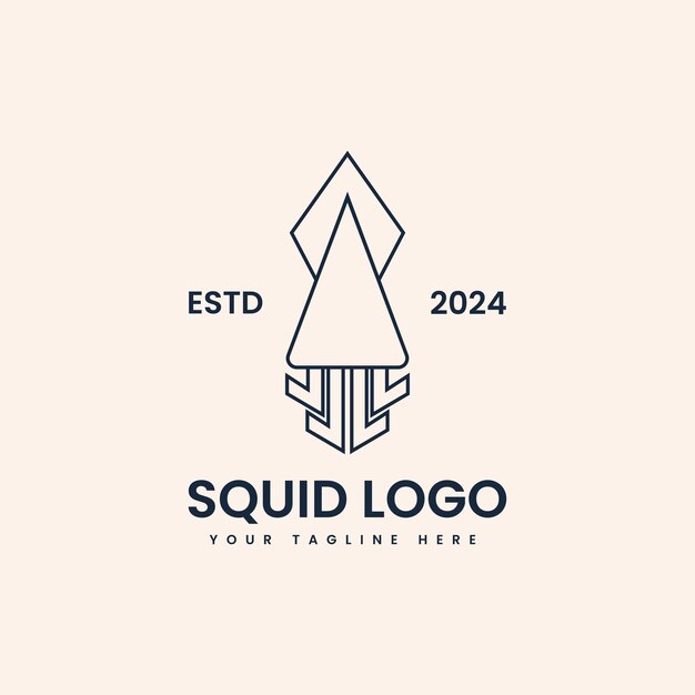 Free vector squid line art logo