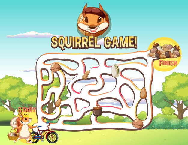 A squirrel board game scene