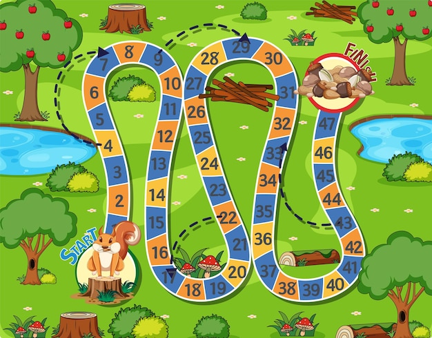 Free vector a squirrel boardgames template