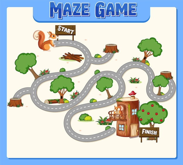 A squirrel maze games template