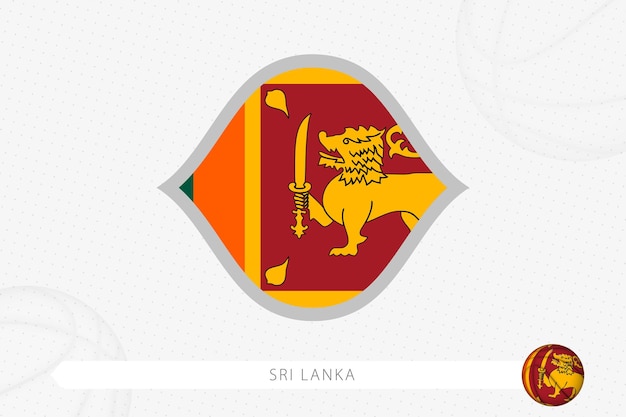 Sri lanka flag for basketball competition on gray basketball background.