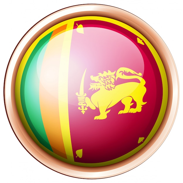 Sri Lanka flag on round button