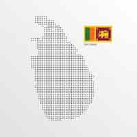 Vettore gratuito progettazione della mappa dello sri lanka con la bandiera e il vettore leggero del fondo