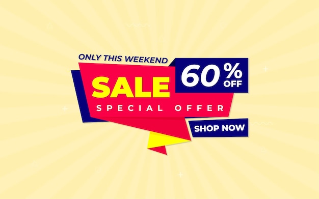 Sspecial sale offer banner design with editable text effect