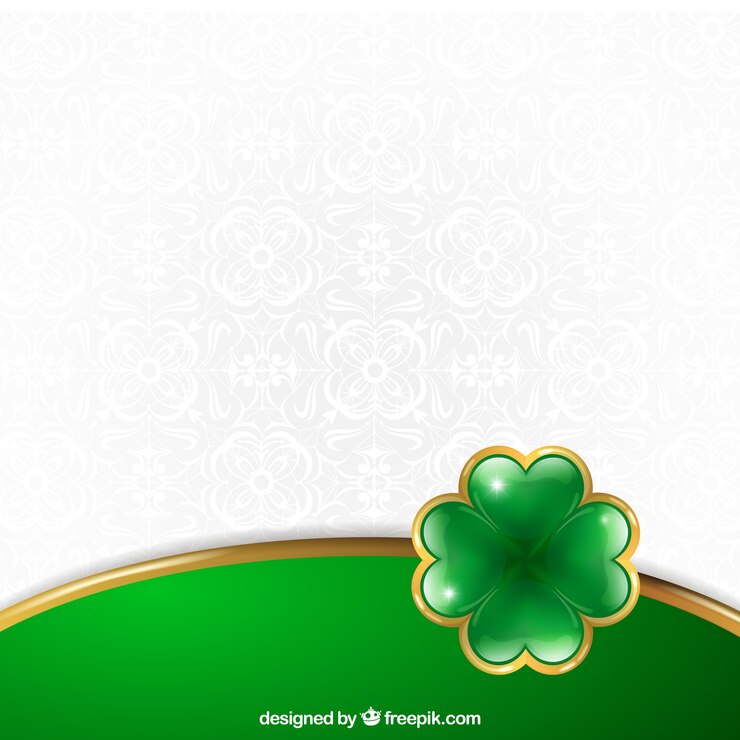 Free Vector st patrick background with a bright clover 