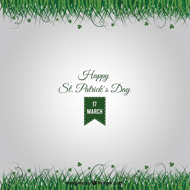 St patrick card with grass