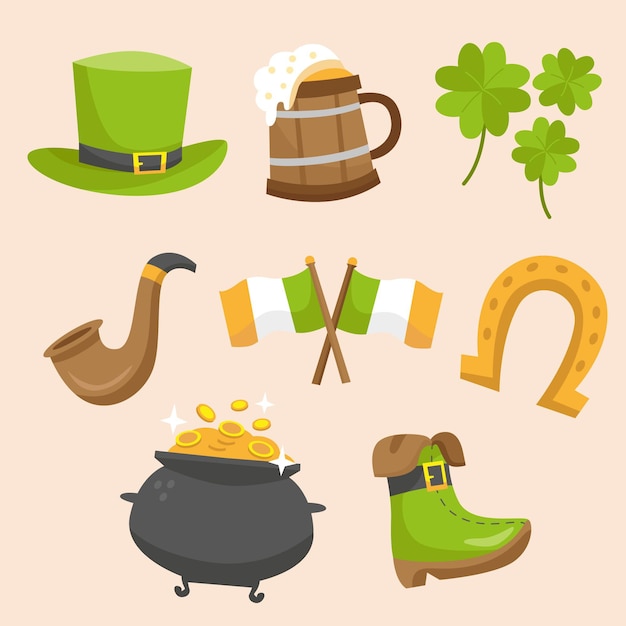 Free vector st patrick day element collection