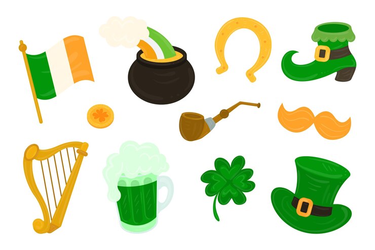 Free Vector st patrick day element collection