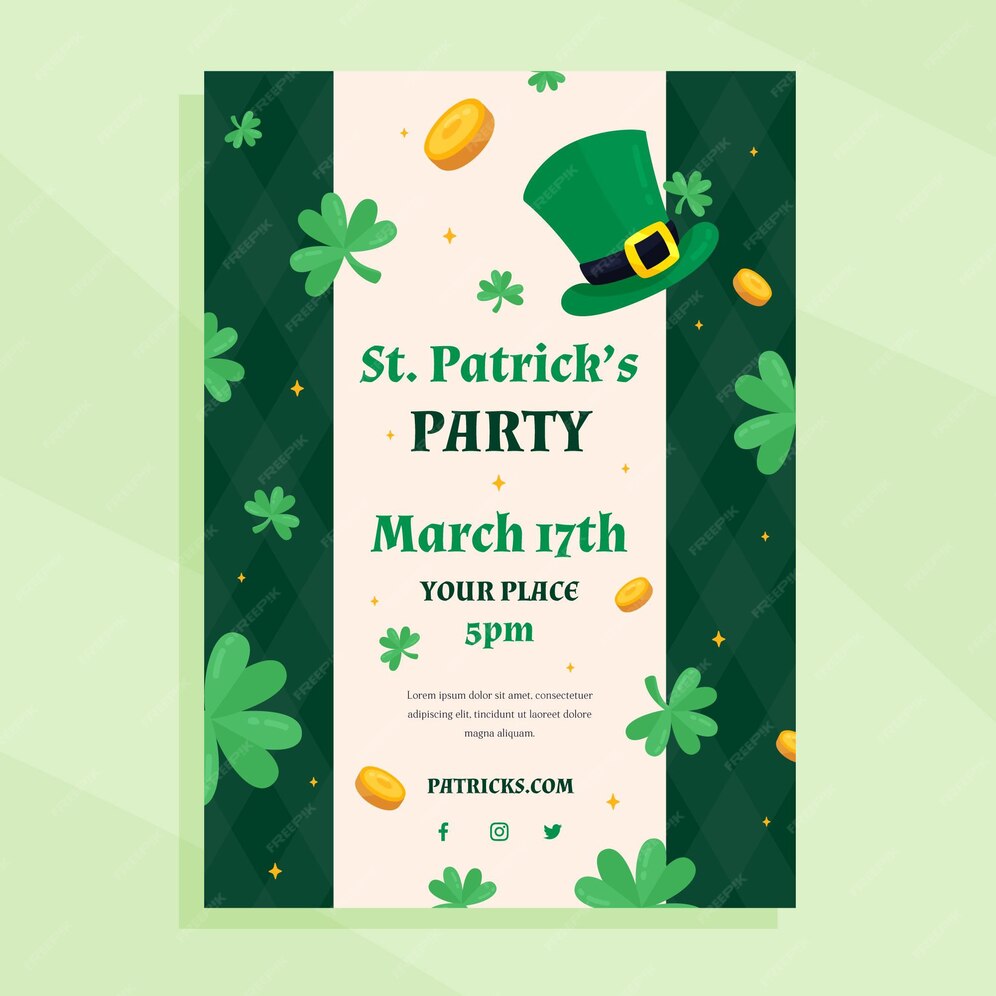 Free Vector St patrick day flyer template Free Vector St patrick day flyer template