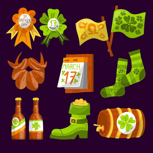 Free vector st. patrick day instagram elements