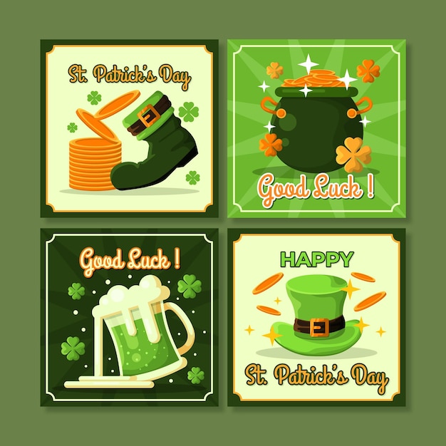 Free vector st. patrick day instagram posts