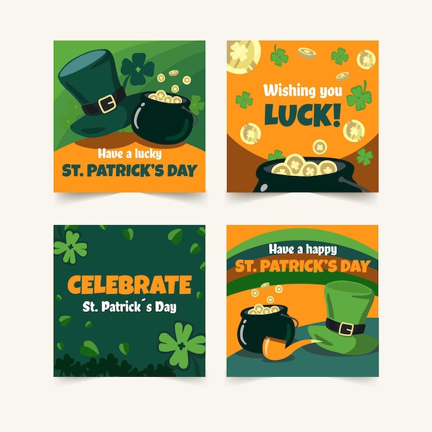 Free vector st. patrick day instagram posts