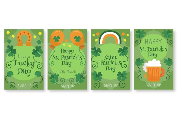 Free vector st. patrick day instagram  stories