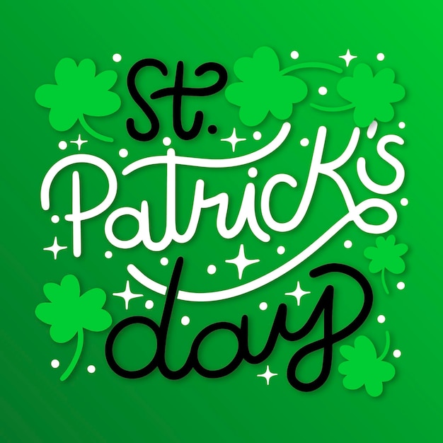 Free vector st patrick day lettering