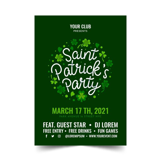 St patrick day poster template