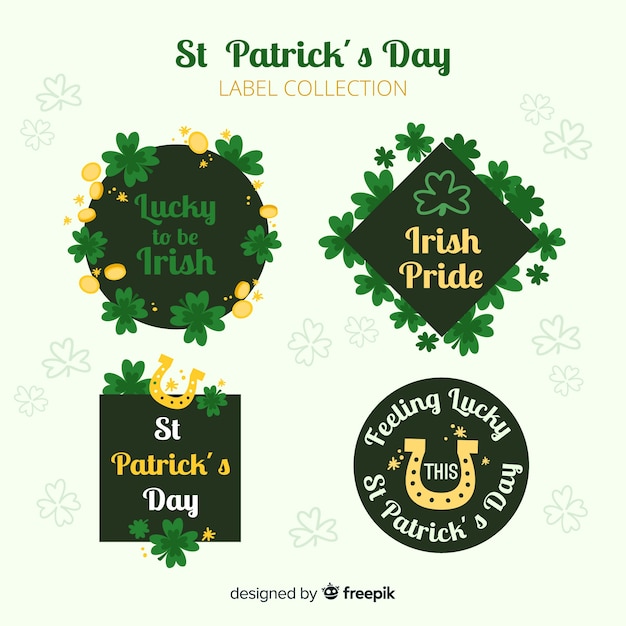 Free vector st patrick's badge collection