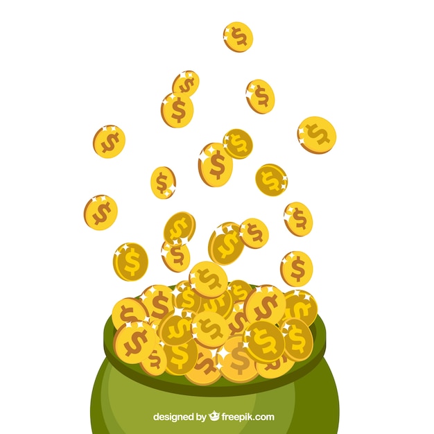 St patrick's day background of sack full of gold coins