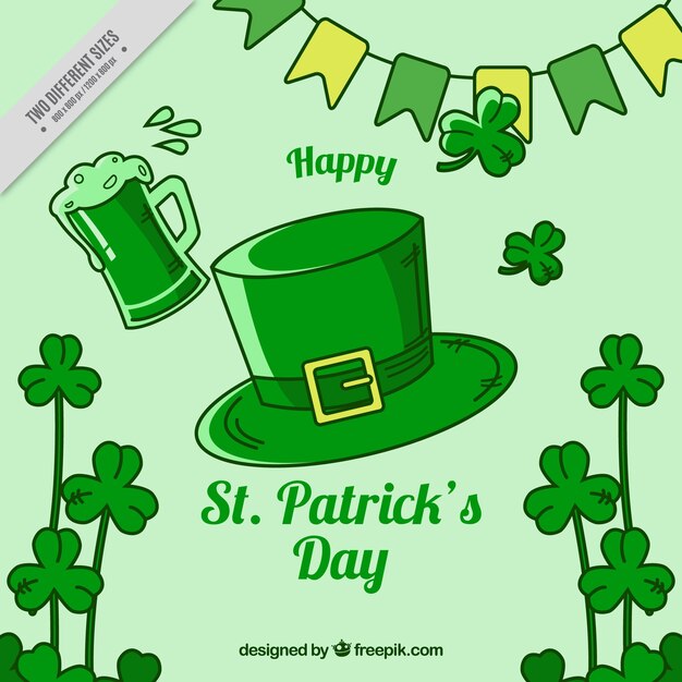 St patrick's day background with green decorative items