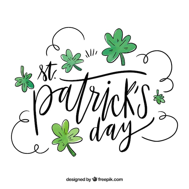 Free Vector st. patrick's day background with lettering