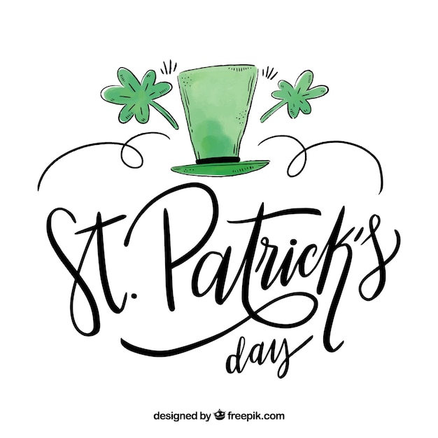 Free vector st. patrick's day background with lettering