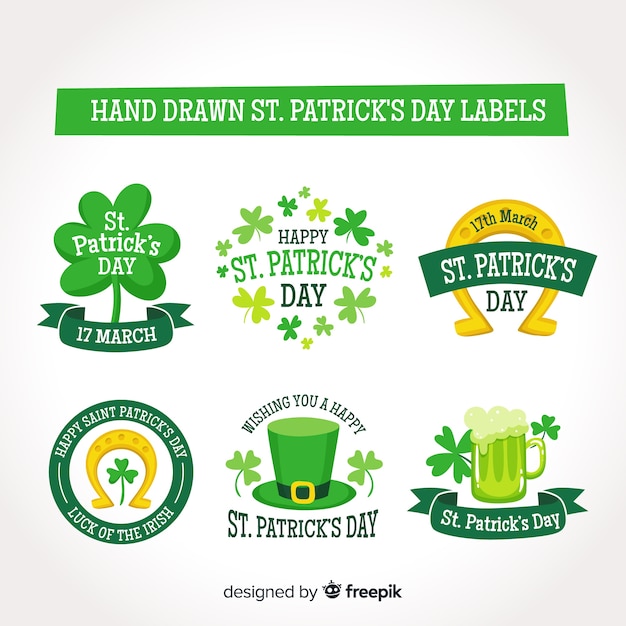 Free vector st. patrick's day badge collection