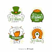 Free vector st. patrick's day badge collection