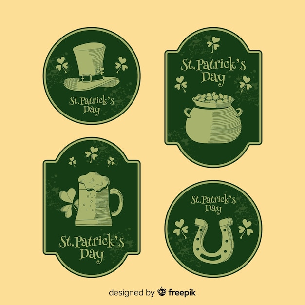 Free vector st. patrick's day badge collection