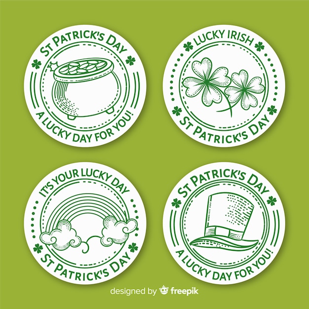 Free vector st. patrick's day badge collection