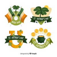 Free vector st. patrick's day badge collection