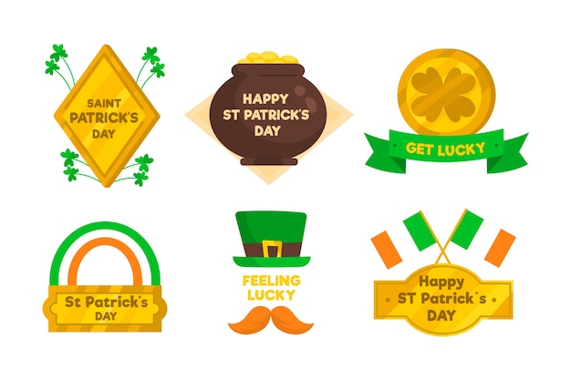 Free vector st. patrick's day badge collection