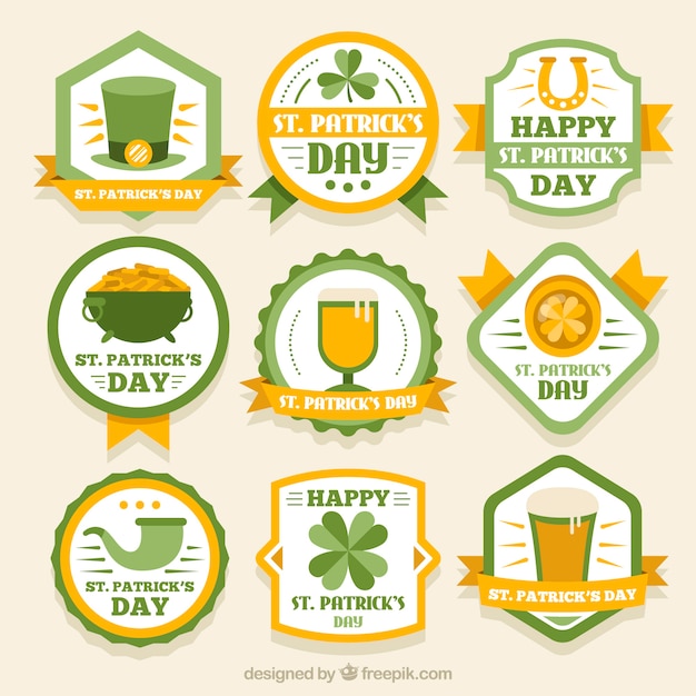 St. patrick's day badge/ label collection