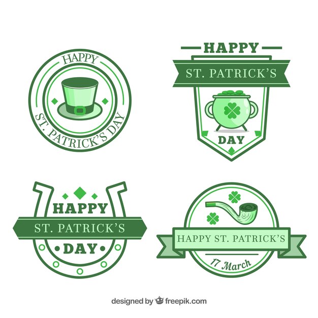 Free vector st. patrick's day badge/ label collection